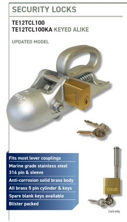 COUPLING LOCK - BRASS BODY S/STEEL PIN