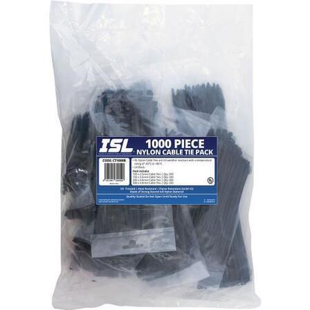 CABLE TIE ASSORTMENT 1000PC BLK(NETT)