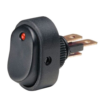 ROCKER SWITCH 12V RED LED ( OVAL )
