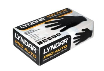 GLOVES LYNDAR PRO AUTO BLK NITRILE LARGE(100)