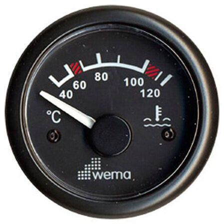 GAUGE TEMP 40-120C BLK 52MM 12/24V