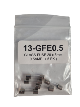 Glass Fuse 20MM 0.5AMP Pack of 5