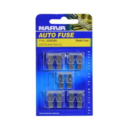 Narva 25 AMP WHITE STANDARD ATS BLADE FUSE (Blister pack of 5)