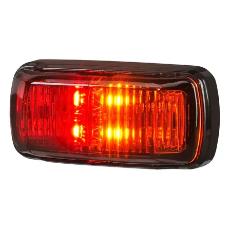 Narva 9–33 Volt LED Side Marker Lamp (Red/amber) with Black Deflector Base and 0.5M Cable
