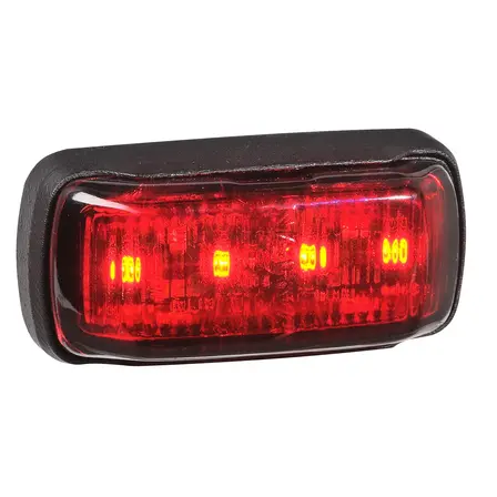 Narva 9–33 Volt LED Rear End Outline Marker (Red) with Black Deflector Base and 0.5M Cable