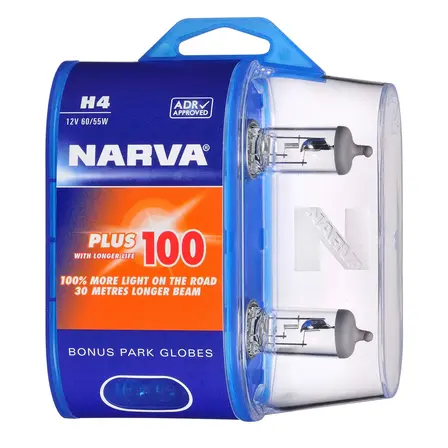 H4 12V 60/55W P43T PLUS 100% PAIR