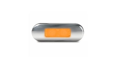 DuraLED® Amber Flush Mount Front End Outline Lamp Stainless Steel Rim Blister Pack
