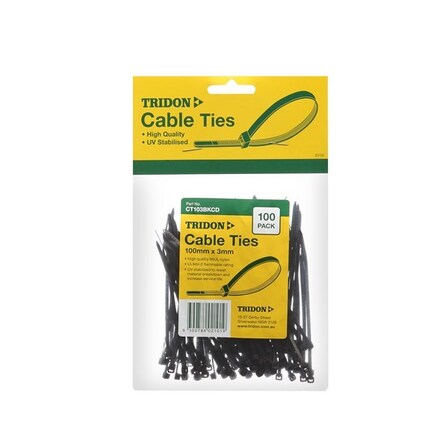 Tridon Cable Tie Black 100x3mm PK100