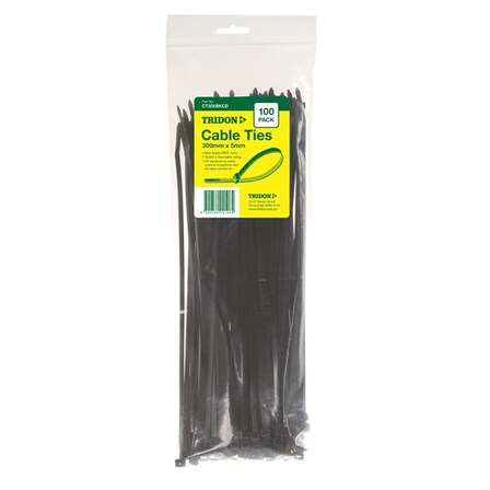 Tridon Cable Tie Black 300x4mm PK100