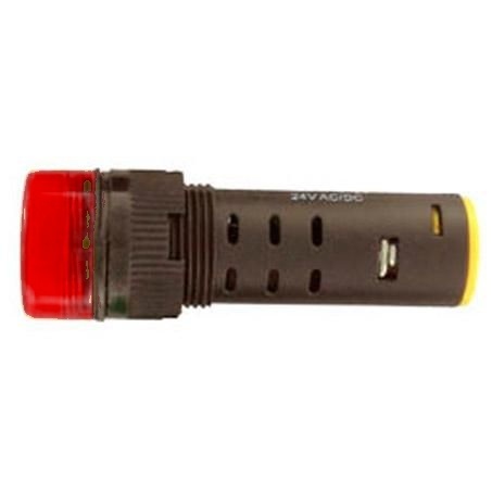 16mm LED Flashing Warning Light 12V DC Red