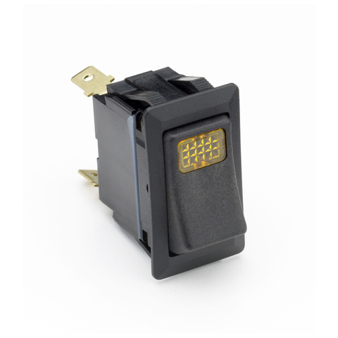 Rocker Switch On/Off SPST 3 Terminal Amber LED