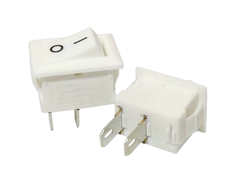 Mini Rectangular Rocker Switch 5A 12/24V White