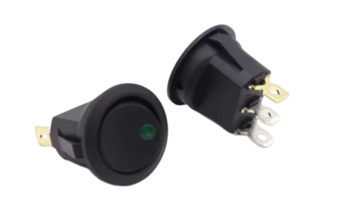 Rocker Switch On/Off Green LED 12V