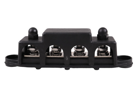 4-Stud Bus Bar 150A 8mm with Cover (Negative)