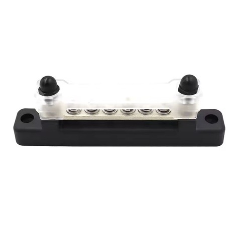 6-Way Bus Bar with 2 Feeder Studs and Cover (Negative)