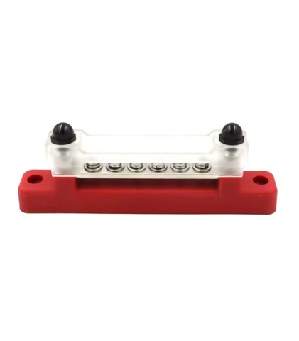 6-Way Bus Bar with 2 Feeder Studs and Cover (Positive)