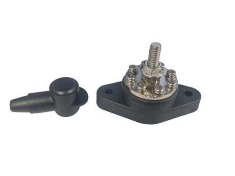 8-Way Round Bus Bar Compact with M8 Stud (Negative)