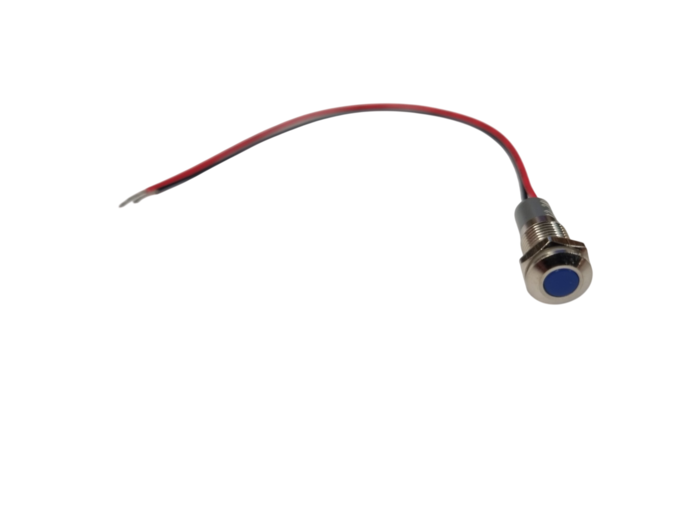 LED PILOT LIGHT 8mm THREAD BLUE 12/24VDC