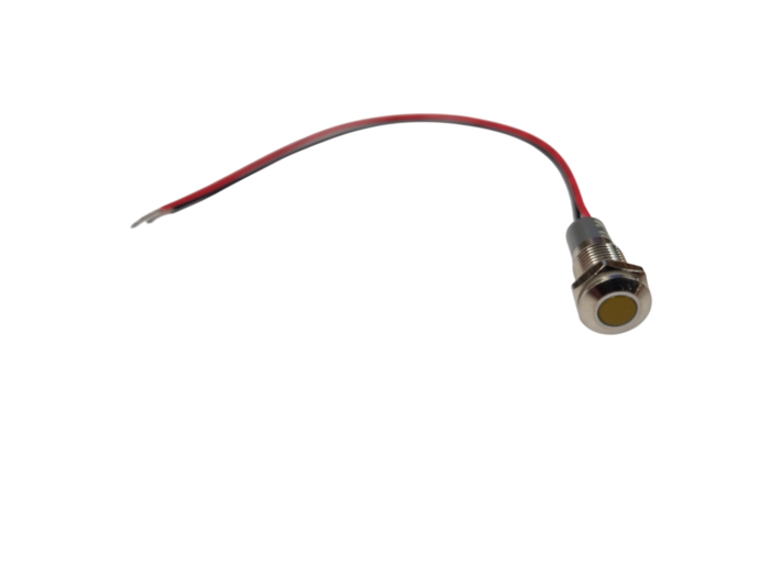 LED PILOT LIGHT 8mm THREAD AMBER 12/24VDC