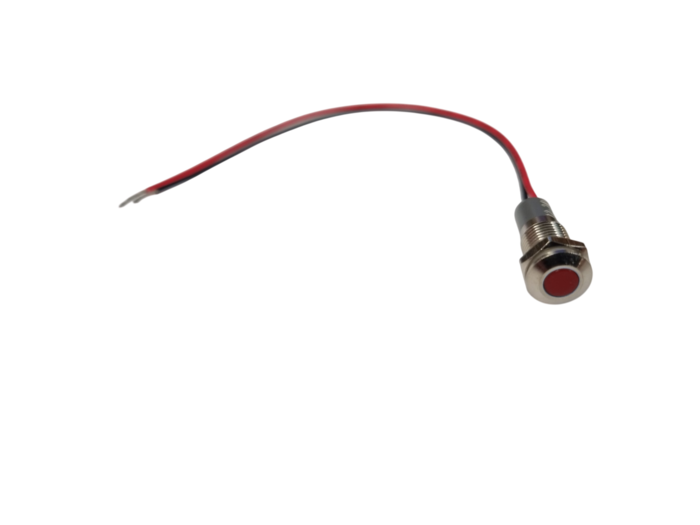 LED PILOT LAMP 8mm THREAD RED 12/24VDC