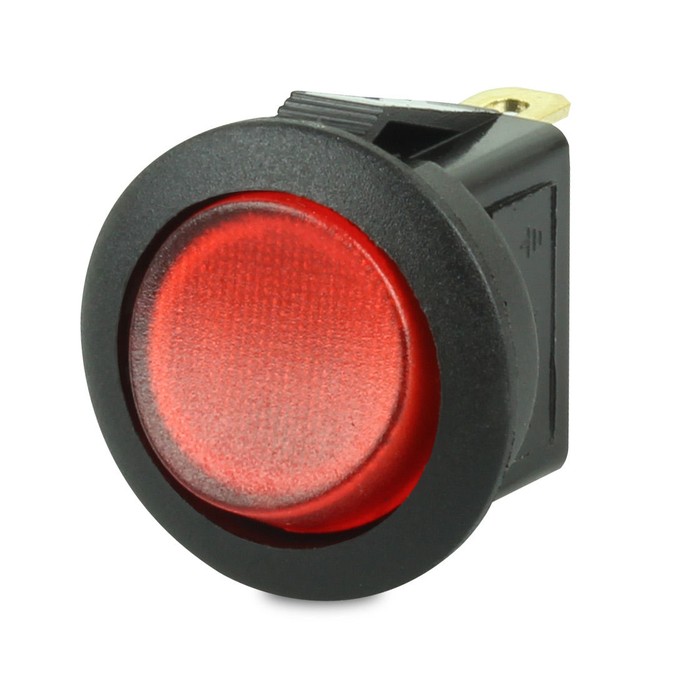 Hella Round Rocker Switch Off-On Illuminated Red 12V 4446