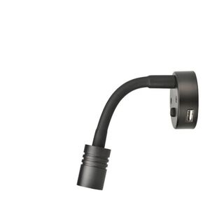 Interior Lamp W/touch Sw 12V 2A USB Socket Black