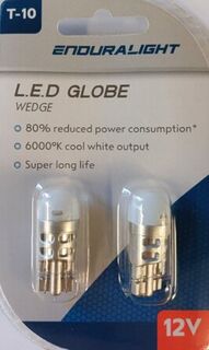 T10 LED 12V Cool White * Twin Pack * - Special Price -