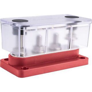 Buss Bar ( Positive ) with Cover 150A S/S 8mm Studs