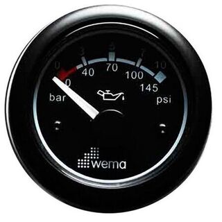 Gauge Oil Press 10BAR 0-145PSI Blk 12/24V