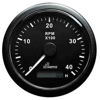 Gauge Tacho 4K 12/24V 85MM Blk