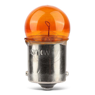 Bulb 12V 10W BA15S Small Glass - Amber (Each)