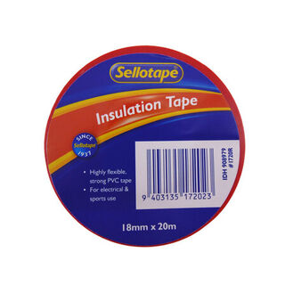 PVC Tape 18mm x 20mtr Red(per Roll)