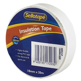 PVC Tape 18mm x 20mtr White(per Roll)