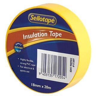 PVC Tape 18mm x 20mtr Yellow(per Roll)
