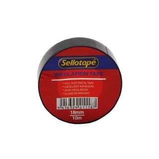 PVC Tape 18mm x 10mtr Black (Per Roll)