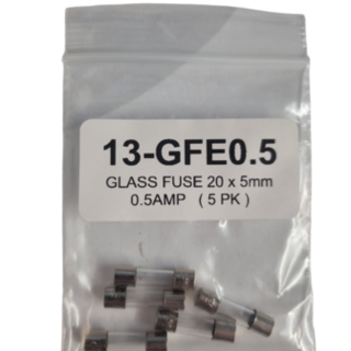Glass Fuse 20MM 0.5AMP Pack of 5