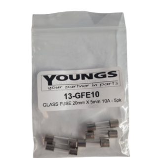 Glass Fuse 20MM 10AMP 5 Pack