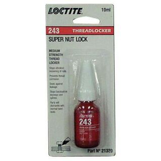 Loctite 243 Threadlocker Super Nut Lock Medium Strength Blue 10ml