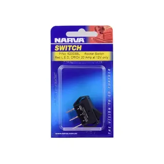 Sm Rect Rocker Swtch W LED Red