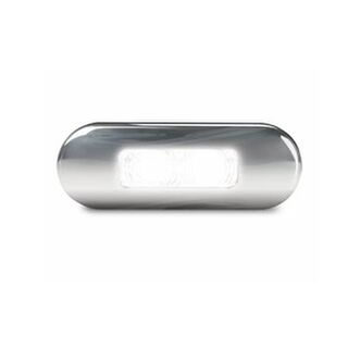 DuraLED® White Flush Mount Front Position/End Outline Lamp Stainless Steel Rim Blister Pack