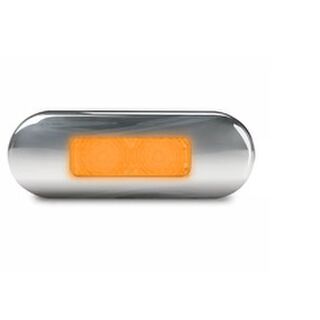 DuraLED® Amber Flush Mount Front End Outline Lamp Stainless Steel Rim Blister Pack