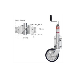 Trojan Jockey Wheel - 200x50 Solid Tyre Wheel - 220kg