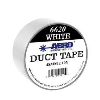 6620-2-10WH — ABRO Cloth Tape 10 Yards White