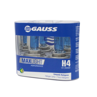 Gauss H4 Max Light +110% Halogen Bulb 12V 60/55W Twin Pack (GL122)