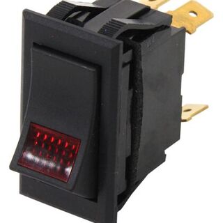 Rocker Switch On/Off DPST 35A Black