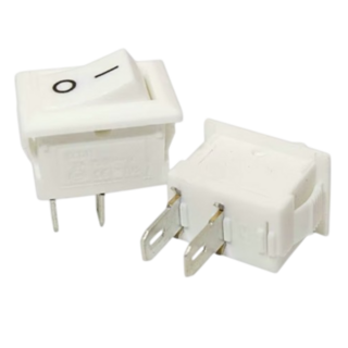 Mini Rectangular Rocker Switch 5A 12/24V White