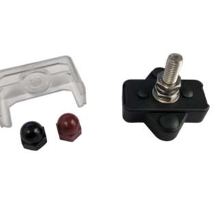 Universal Insulated Bus Bar / Stud 8mm (Red & Black Nut)