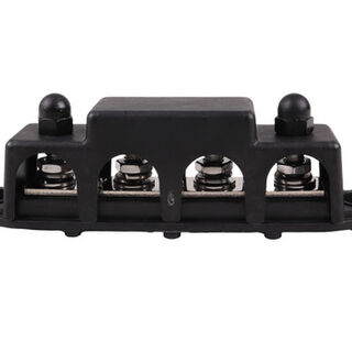 4-Stud Bus Bar 150A 8mm with Cover (Negative)