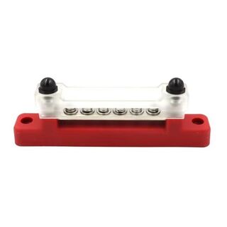 6-Way Bus Bar with 2 Feeder Studs and Cover (Positive)