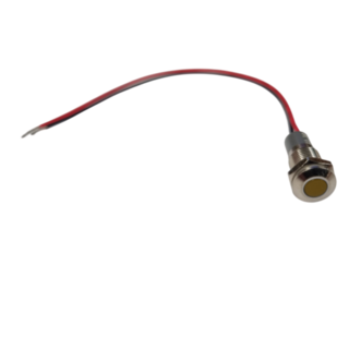 LED PILOT LIGHT 8mm THREAD AMBER 12/24VDC